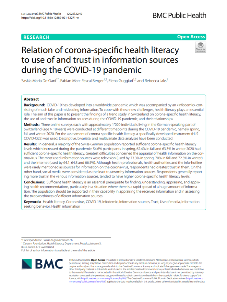 2023 08 29 11 57 10 Relation of corona specific health literacy to use of and trust in information s