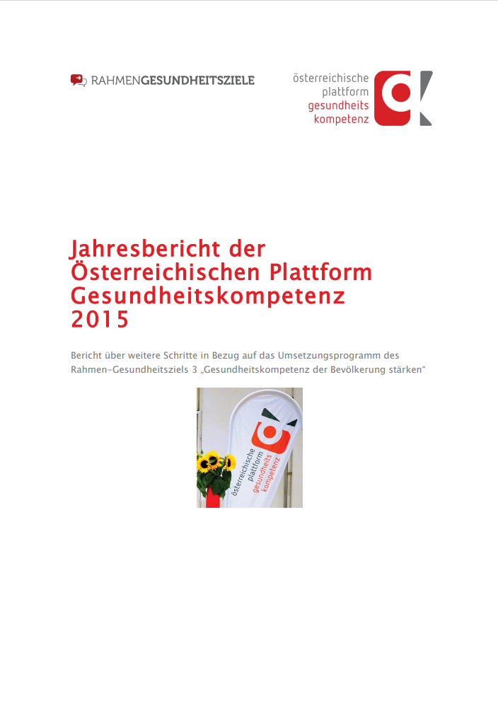 2023 08 29 14 41 20 Jahresbericht 2015 der Österreichischen Plattform Gesundheitskompetenz und 3 wei